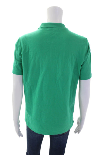 Renuar Women's Collared Short Sleeves Quarter Zip T-Shirt Green Size S