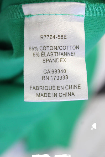 Renuar Women's Collared Short Sleeves Quarter Zip T-Shirt Green Size S