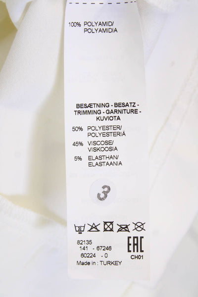 I' Cona Womens Long Sleeves Full Zip Rhinestone Studs Basic Jacket White Size 38