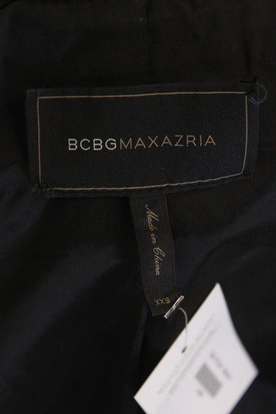 BCBG Max Azria Womens Geometric Long Sleeve Collared Blazer Orange Size 2XS