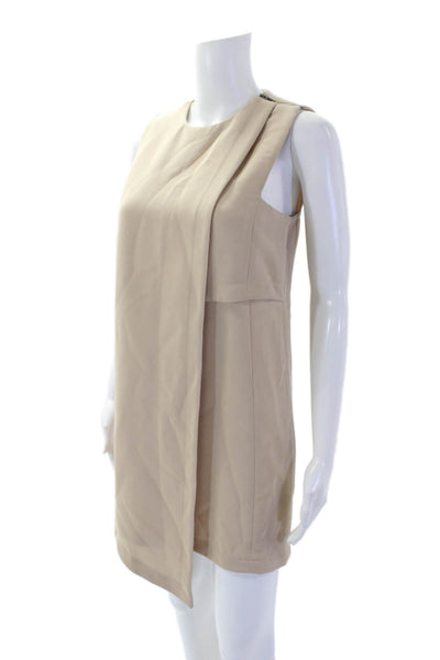 BCBG Max Azria Womens Sleeveless Zippered Knee Length Dress Beige Size 2XS