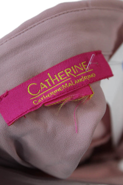 Catherine Catherine Malandrino Women's Long Sleeves Ruffle Blouse Pink Size S