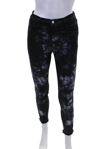 J Brand Womens Tie-Dye Mid-Rise Zippered Skinny Denim Jeans Blue Size 27