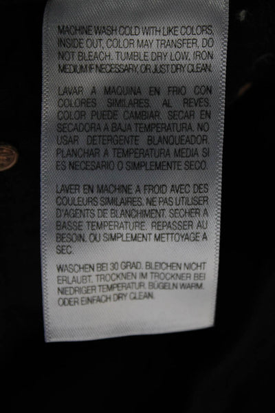 Mother Womens Striped Zippered Mid-Rise Slim Denim Jeans Black Size 26