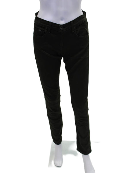 Rag & Bone Jean Womens Cotton Low-Rise Zippered Skinny Jeans Green Size 26
