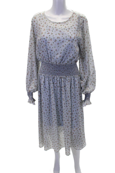 We Are Kindred Womens Floral Print A Line Maxi Dress Sky Blue Pink Size 6