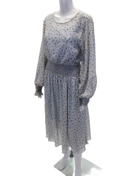 We Are Kindred Womens Floral Print A Line Maxi Dress Sky Blue Pink Size 6