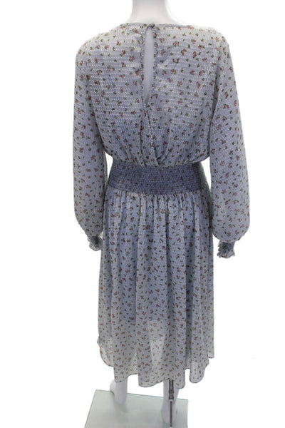 We Are Kindred Womens Floral Print A Line Maxi Dress Sky Blue Pink Size 6