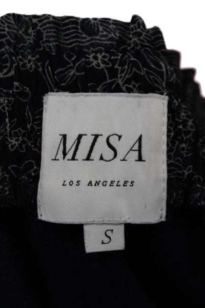 Misa Womens Floral Print A Line Mini Skirt Navy Blue White Size Small
