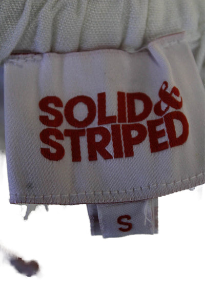 Solid & Striped Womens Linen High Rise Wide Leg Pull On Pants White Size Small