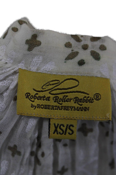 Roberta Roller Rabbit Womens Printed Poncho Blouse White Size Extra Small