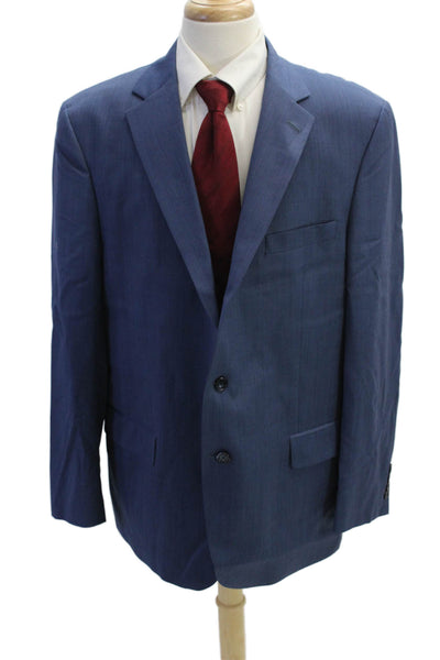 Hart Schaffner Marx Men's Long Sleeves Lined Two Button Jacket Blue Size 48