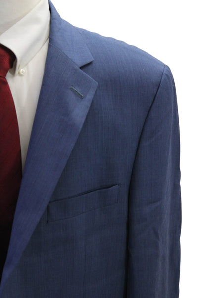 Hart Schaffner Marx Men's Long Sleeves Lined Two Button Jacket Blue Size 48
