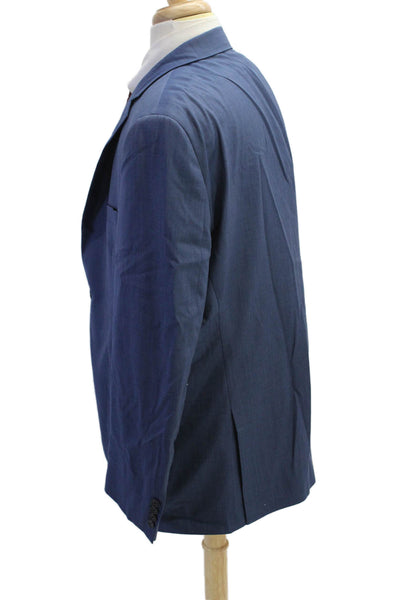Hart Schaffner Marx Men's Long Sleeves Lined Two Button Jacket Blue Size 48