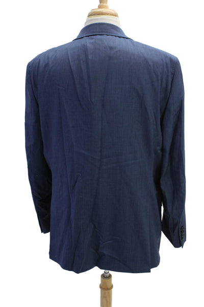Hart Schaffner Marx Men's Long Sleeves Lined Two Button Jacket Blue Size 48