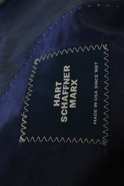Hart Schaffner Marx Men's Long Sleeves Lined Two Button Jacket Blue Size 48