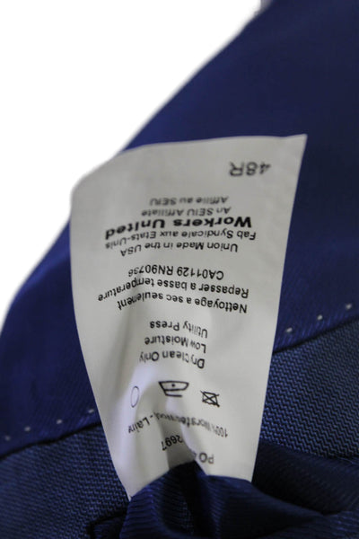 Hart Schaffner Marx Men's Long Sleeves Lined Two Button Jacket Blue Size 48