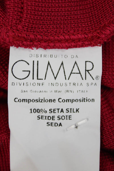 Giambattista Valli Womens Silk Tiered Cardigan Sweater Pink Size Extra Small