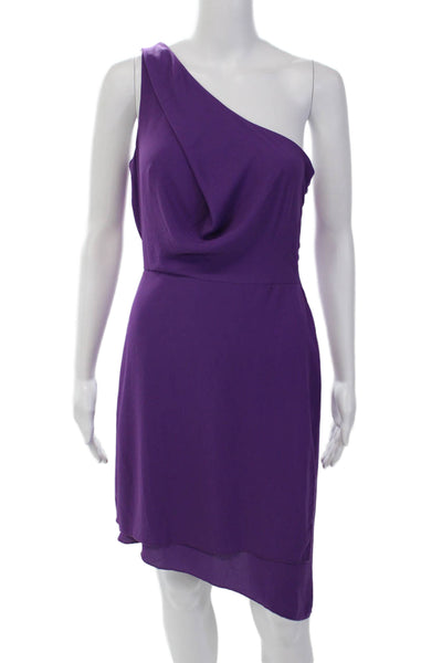 BCBG Max Azria Womens One Shoulder Somara A Line Dress Purple Size 4