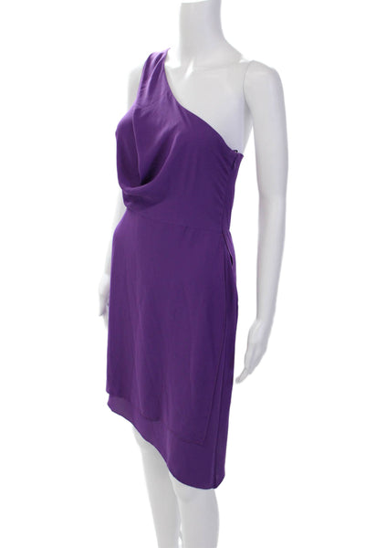 BCBG Max Azria Womens One Shoulder Somara A Line Dress Purple Size 4