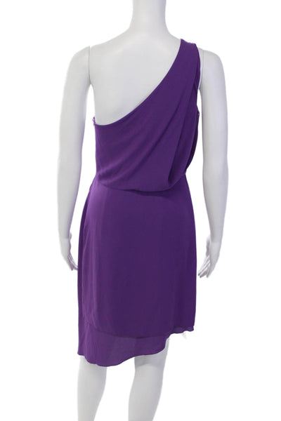BCBG Max Azria Womens One Shoulder Somara A Line Dress Purple Size 4