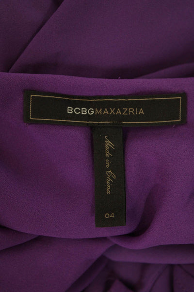 BCBG Max Azria Womens One Shoulder Somara A Line Dress Purple Size 4