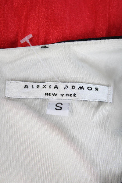 Alexia Admor Womens Sleeveless Knee Length Sheath Dress White Red Size Small