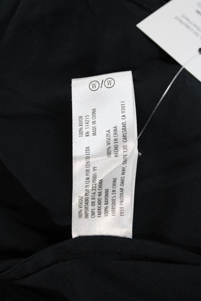Vix Paula Hermanny Womens V Neck Long Sleeves Sun Dress Black Size Medium