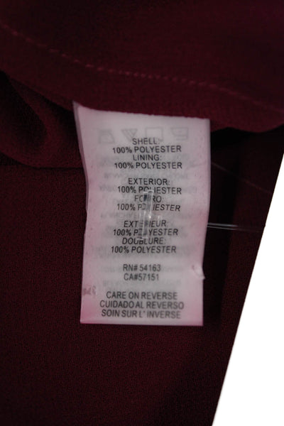 Karl Lagerfeld Womens Long Sleeves Button Down Blouse Bordeaux Red Size Medium