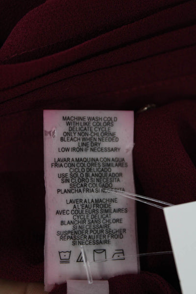 Karl Lagerfeld Womens Long Sleeves Button Down Blouse Bordeaux Red Size Medium