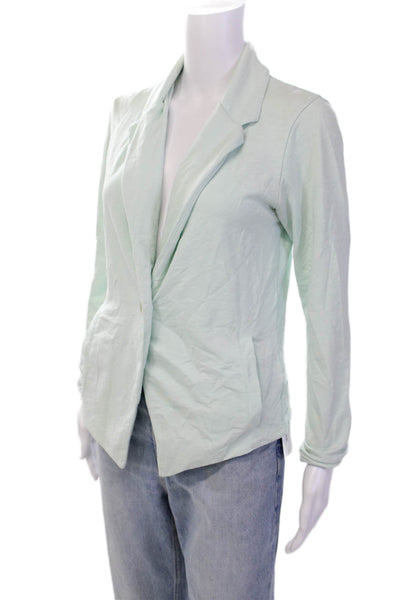 Lilla P Womens Single Button Jacket Pastel Bright Blue Cotton Size Medium