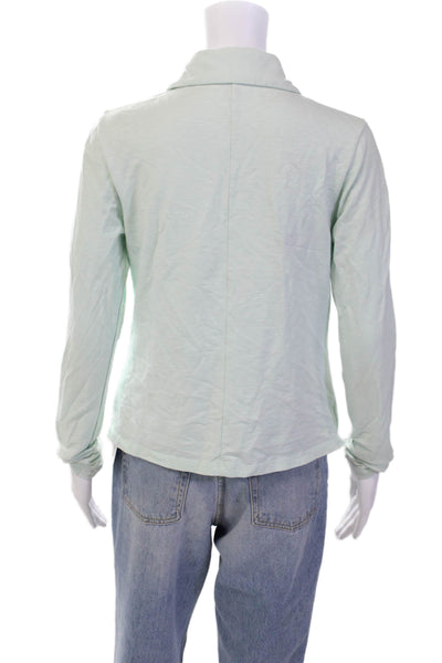 Lilla P Womens Single Button Jacket Pastel Bright Blue Cotton Size Medium