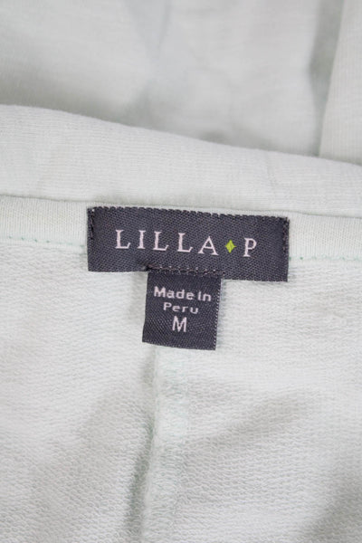 Lilla P Womens Single Button Jacket Pastel Bright Blue Cotton Size Medium