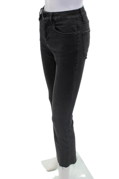 Frame Womens Cotton Zippered Mid-Rise Le Crop Mini Bootcut Jeans Black Size 26