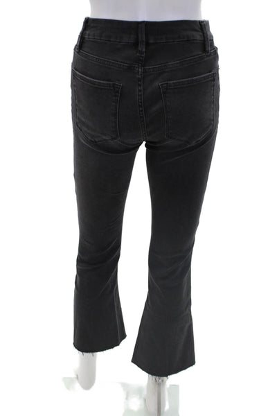 Frame Womens Cotton Zippered Mid-Rise Le Crop Mini Bootcut Jeans Black Size 26