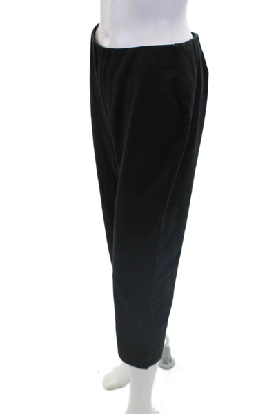 Eileen Fisher Women's Pull-On Flat Front Straight Leg Casual Pants Black Size PM