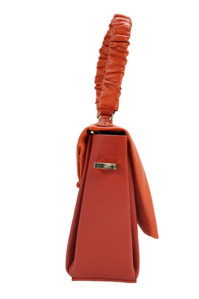 Nico Giani Womens Interior Pocket Clutch Leather Crossbody Handbag Orange Size M