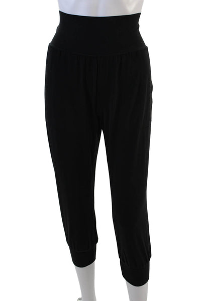 Athleta Womens Elastic Waist Tapered Jogger Pants Black Size M