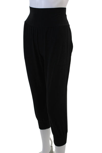 Athleta Womens Elastic Waist Tapered Jogger Pants Black Size M