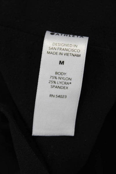 Athleta Womens Elastic Waist Tapered Jogger Pants Black Size M