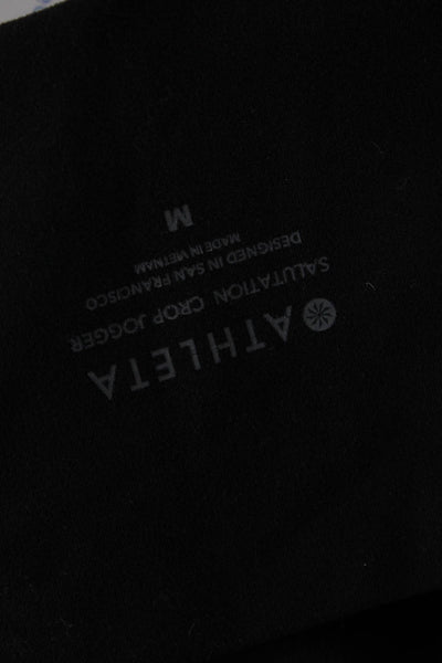 Athleta Womens Elastic Waist Tapered Jogger Pants Black Size M