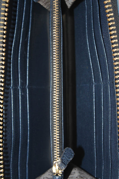 Anya Hindmarch Womens Leather Zipper Closure Rectangle Wallet Blue 7.5"