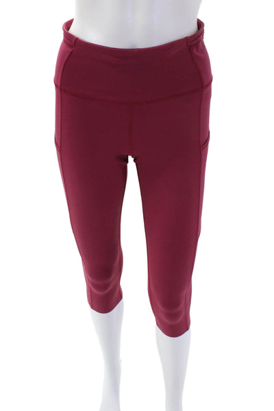 Lululemon Womens Capri Pockets Elastic High Waisted Leggings Pink Size 6