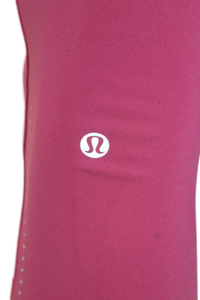 Lululemon Womens Capri Pockets Elastic High Waisted Leggings Pink Size 6