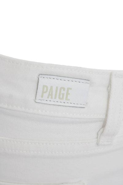 Paige Womens Cotton Skyline Ankle Peg Skinny Zip Fly Denim White Size 27
