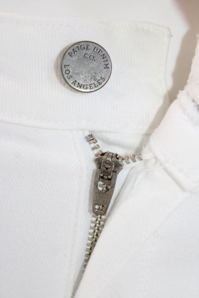 Paige Womens Cotton Skyline Ankle Peg Skinny Zip Fly Denim White Size 27