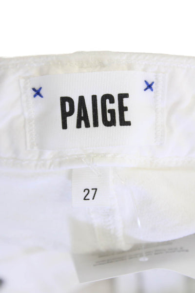 Paige Womens Cotton Skyline Ankle Peg Skinny Zip Fly Denim White Size 27