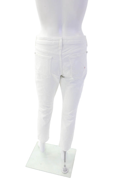 Vince Cotton Crop Skinny Ankle Slim Fit Button Fly Denim Jeans White Size 28