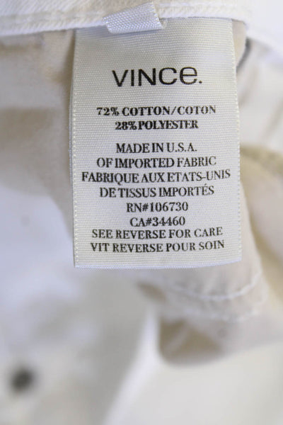 Vince Cotton Crop Skinny Ankle Slim Fit Button Fly Denim Jeans White Size 28