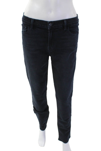 J Brand Womens Cotton Zippered Mid-Rise Dark Wash Slim Jeans Blue Size 28